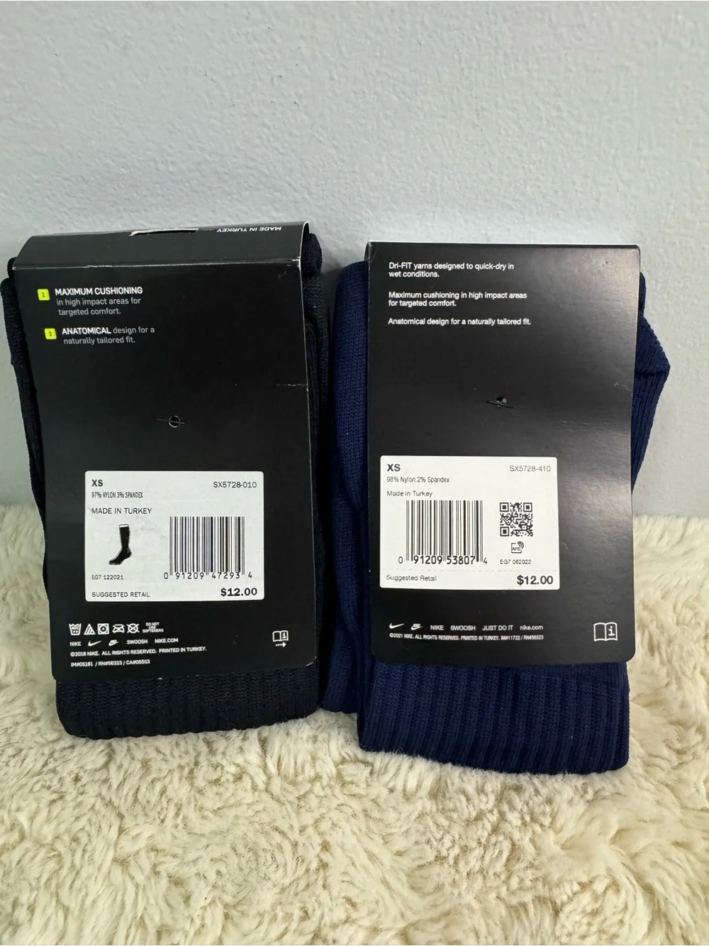 Nike Knee-High Athletic Socks - Black & Navy